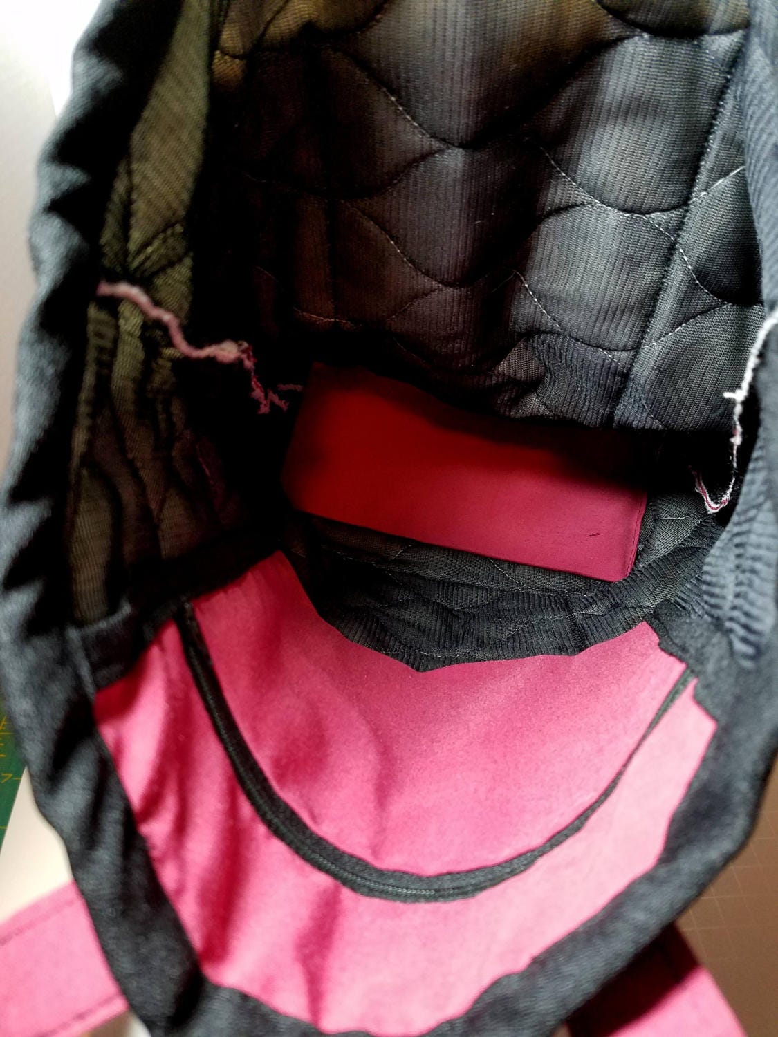Quilted Shoulder Tote Purse - Fuschia and Black Floral Tote