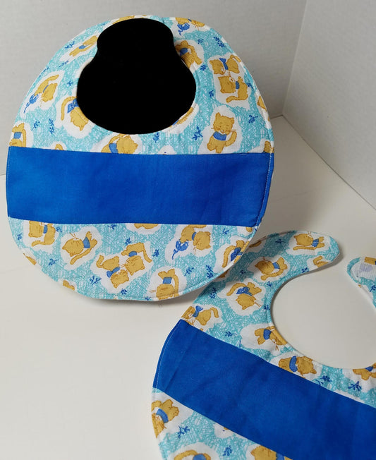 Infant Bib, Drool Bib, Vintage Cat Fabric