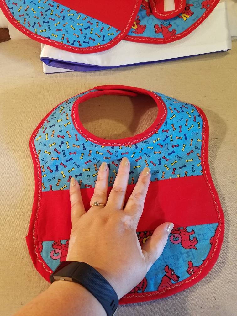Toddler Bib, Drool Bib, Clifford the Big Red Dog Fabric