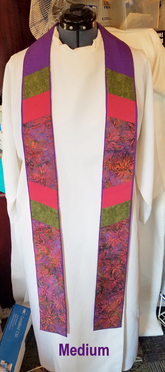 Advent/ Christmas Poinsettia Stole - Available in 3 lengths