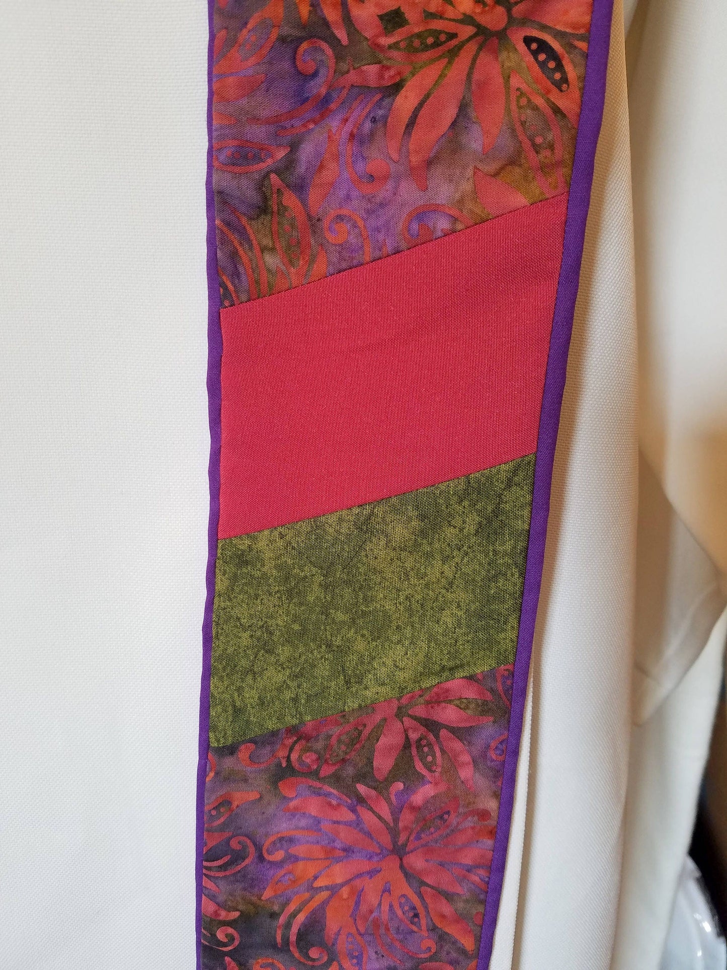 Advent/ Christmas Poinsettia Stole - Available in 3 lengths