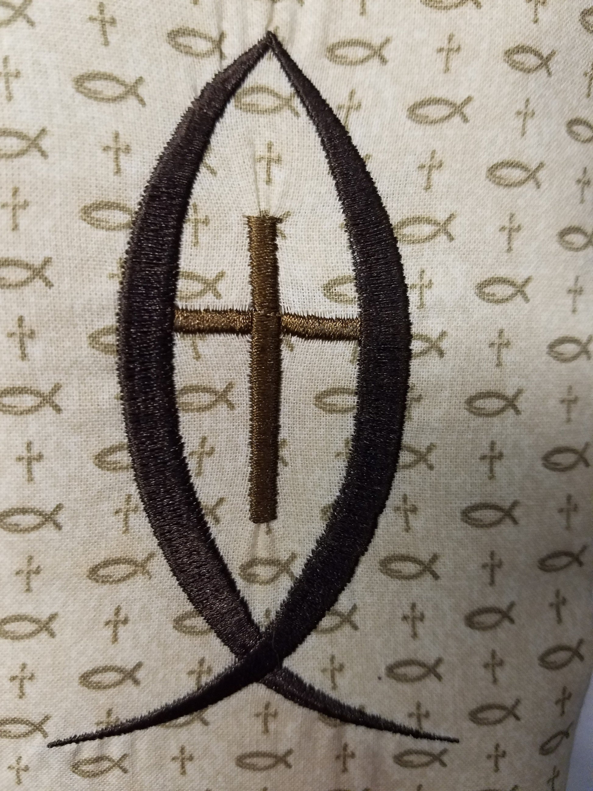 Cross & Fish Stole - Available in 3 lengths (for Clergy or Deacon)
