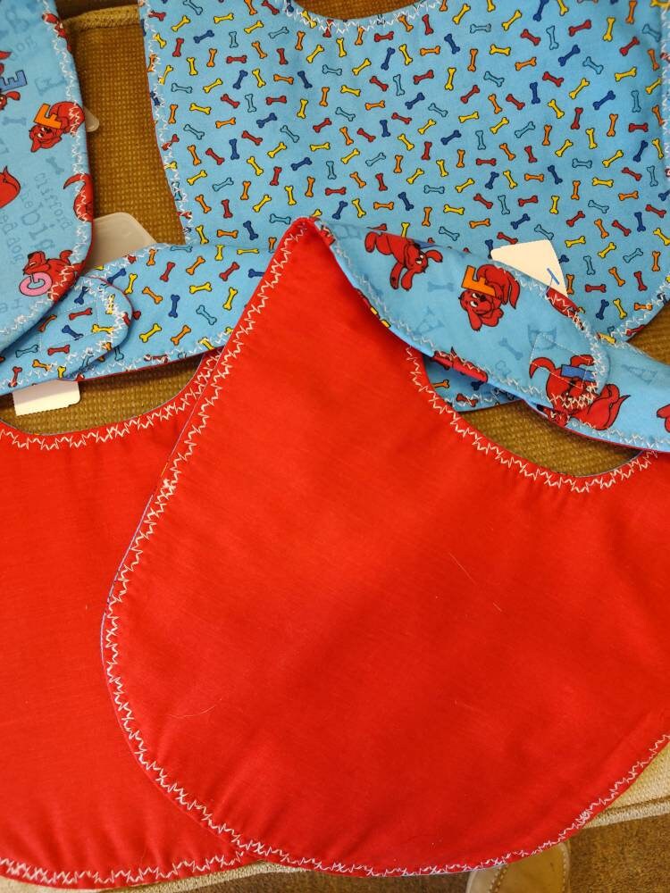 Toddler Bib, Drool Bib, Clifford the Big Red Dog Fabric