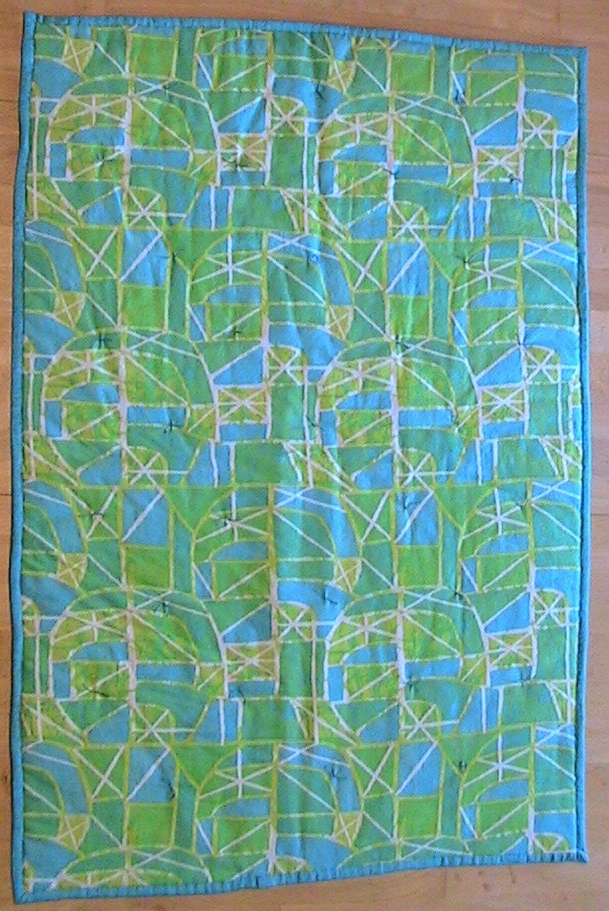 Baby Boy or Baby Girl Quilt- Jelly Roll Style with Flannel Back