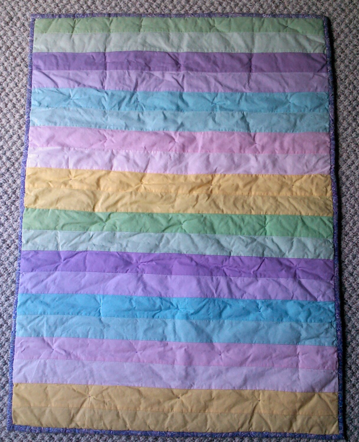 Baby Girl Quilt- Pastels Rainbows and Elephants-Jelly Roll