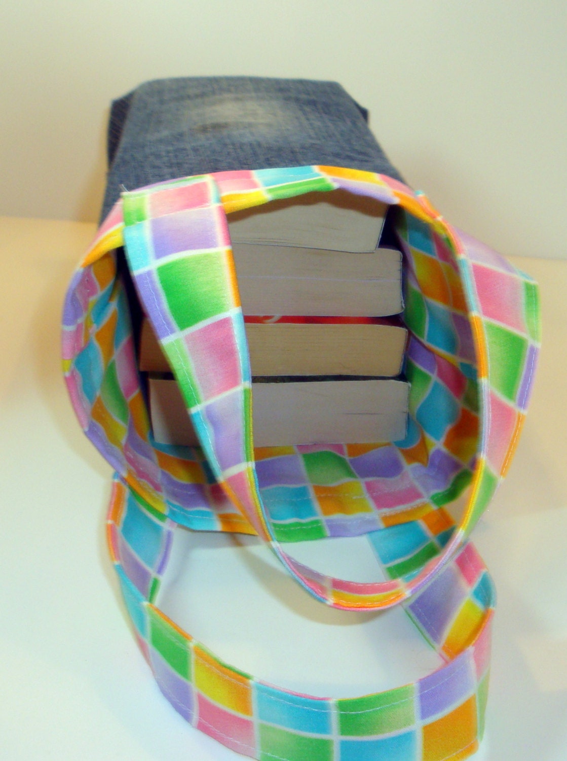 Carry Sack - Tote - Purse made from Upcycled Denim Blue Jeans