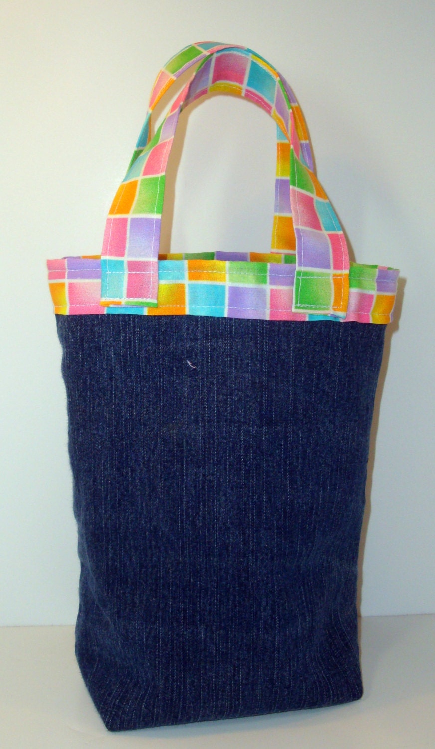 Carry Sack - Tote - Purse made from Upcycled Denim Blue Jeans