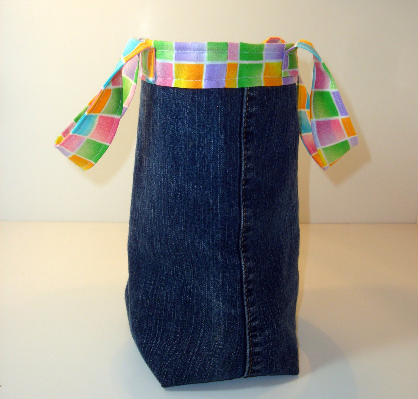 Carry Sack - Tote - Purse made from Upcycled Denim Blue Jeans