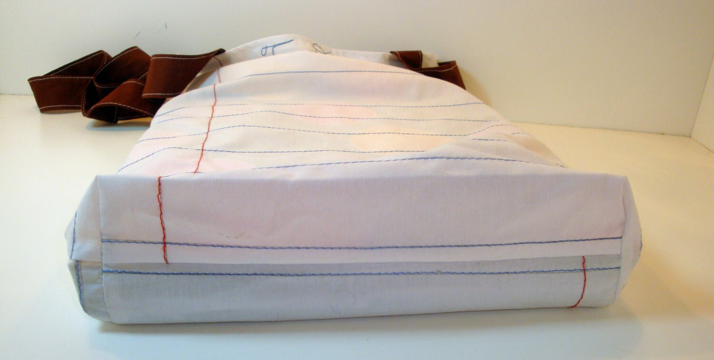 Lined Note Book Paper Tote Bag- School Themed Bag