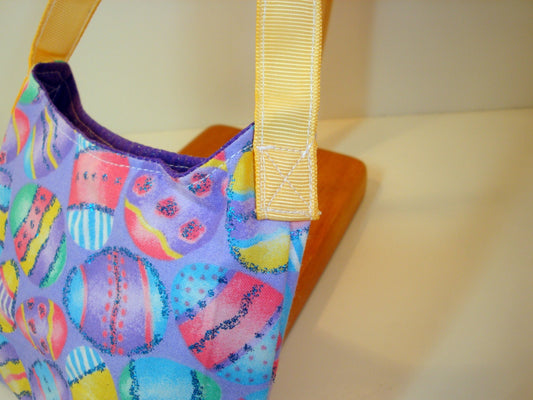 Easter Egg and Sparkles Bag /Child's Purse with a Ribbon Handle and a Snap