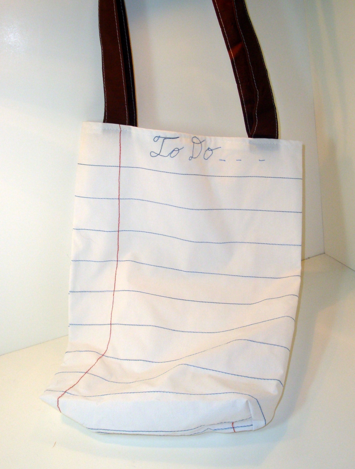 Lined Note Book Paper Tote Bag- School Themed Bag