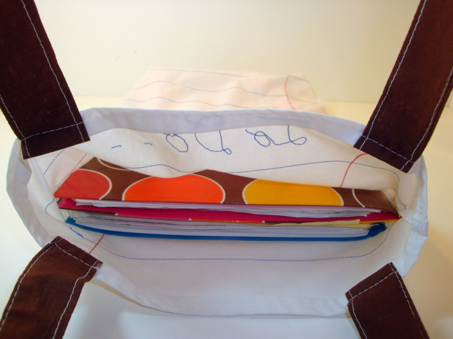 Lined Note Book Paper Tote Bag- School Themed Bag