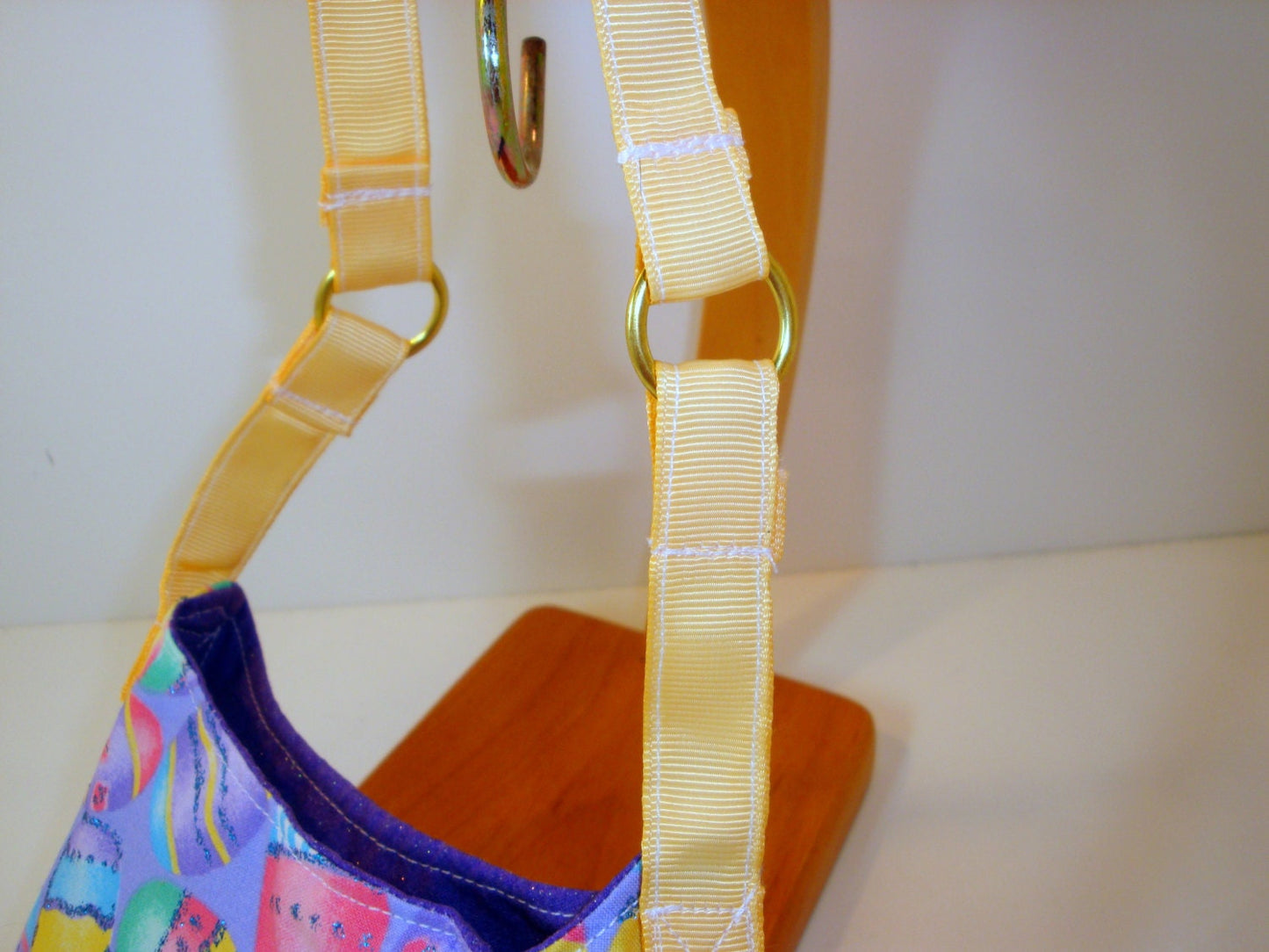 Easter Egg and Sparkles Bag /Child's Purse with a Ribbon Handle and a Snap