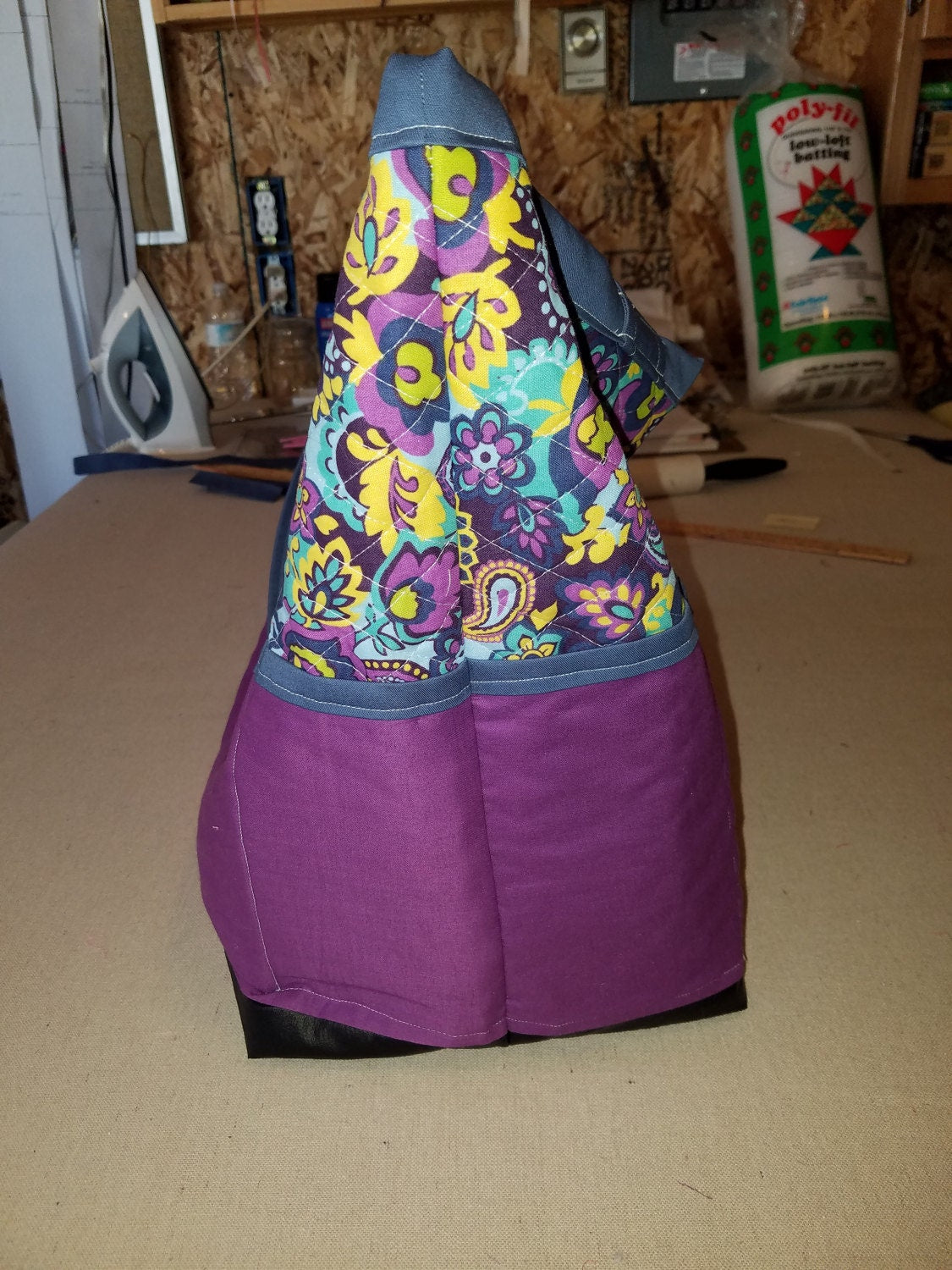 Large Travel Tote - Purple & Blue