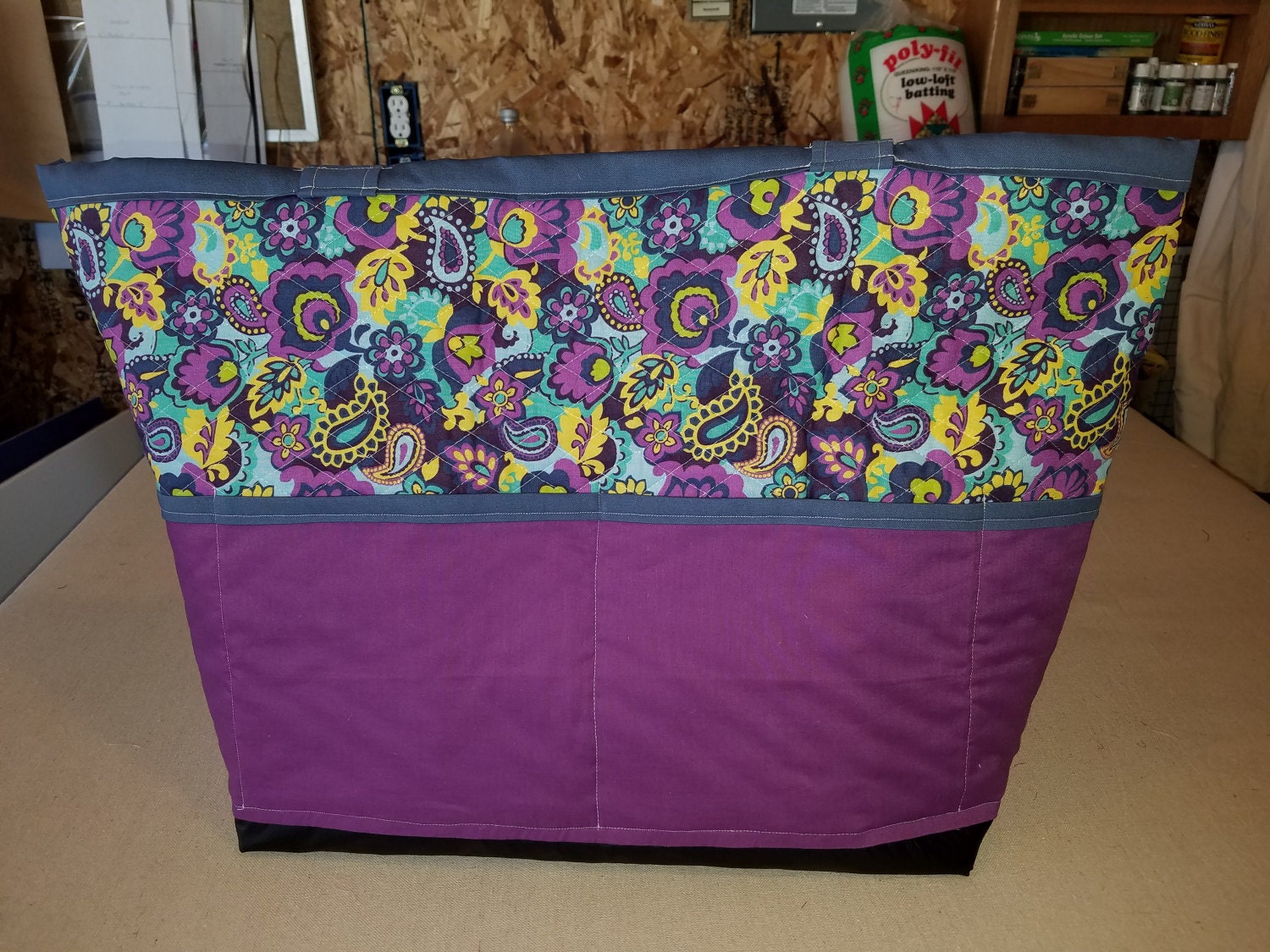 Large Travel Tote - Purple & Blue