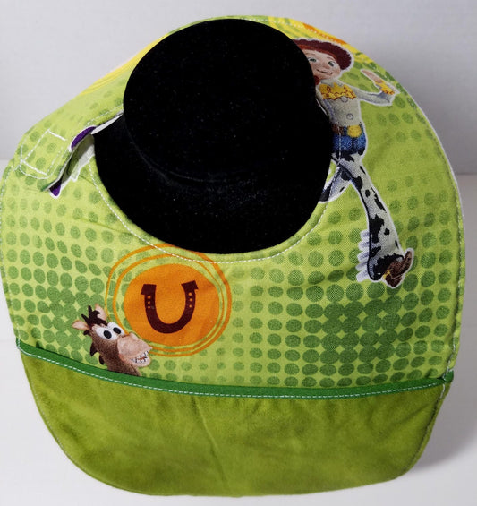 Infant Bib, Drool Bib, Catch Pocket Bib, Toy Story Fabric