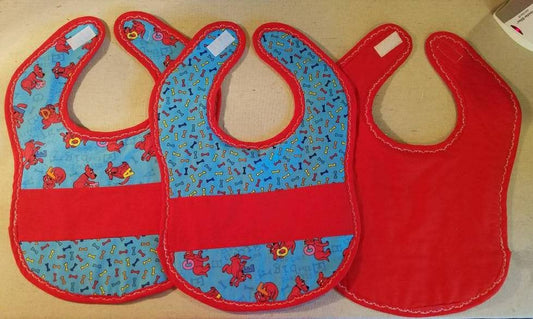 Toddler Bib, Drool Bib, Clifford the Big Red Dog Fabric