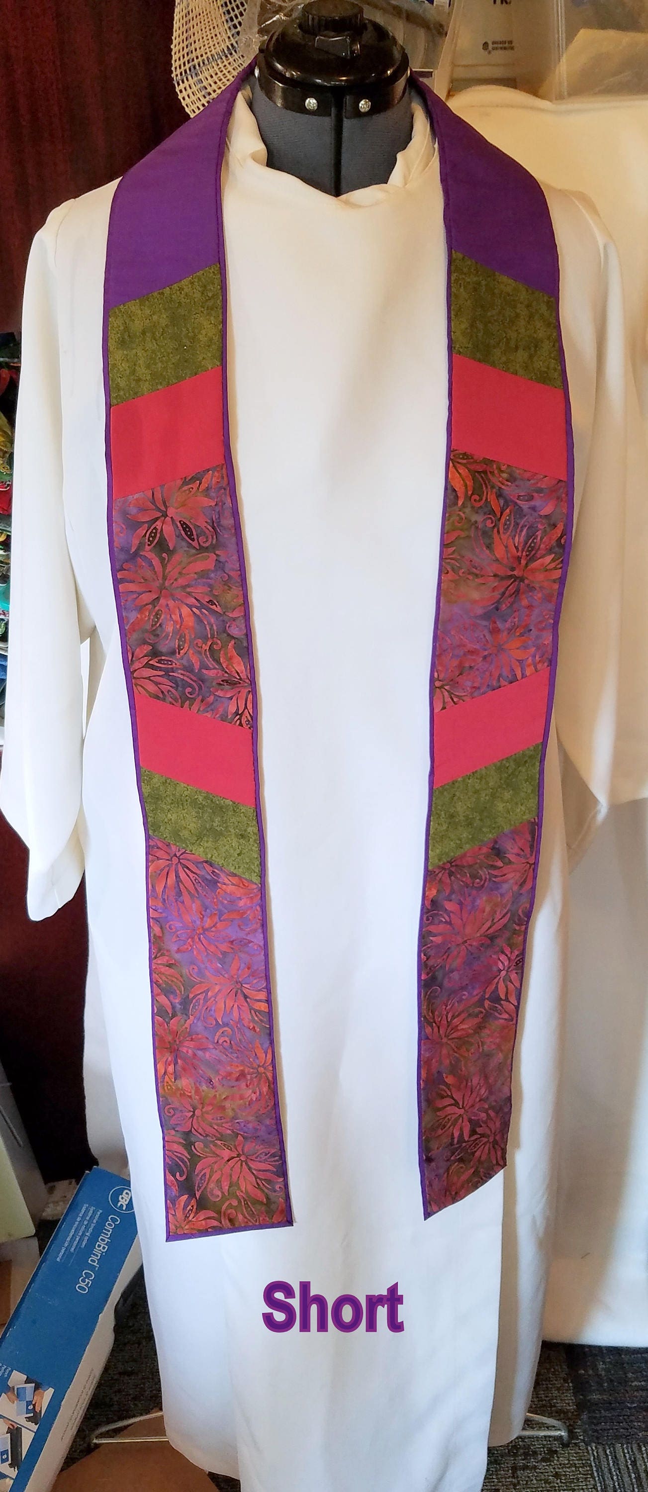 Advent/ Christmas Poinsettia Stole - Available in 3 lengths