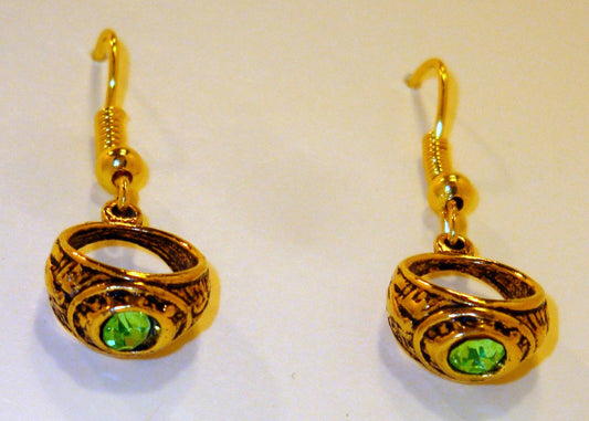 Colored Rhinestone - Graduation Class Ring Charm Earrings