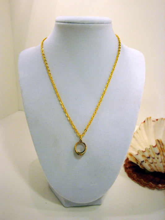 Colored Rhinestone - Graduation Class Ring Charm Necklaces - 16"