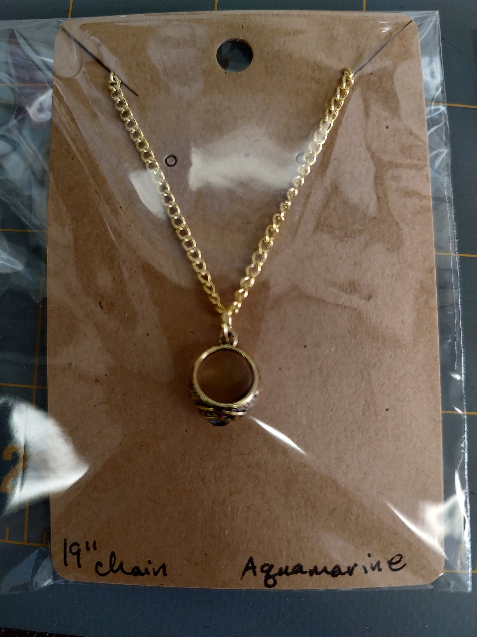 Colored Rhinestone - Graduation Class Ring Charm Necklaces - 16"