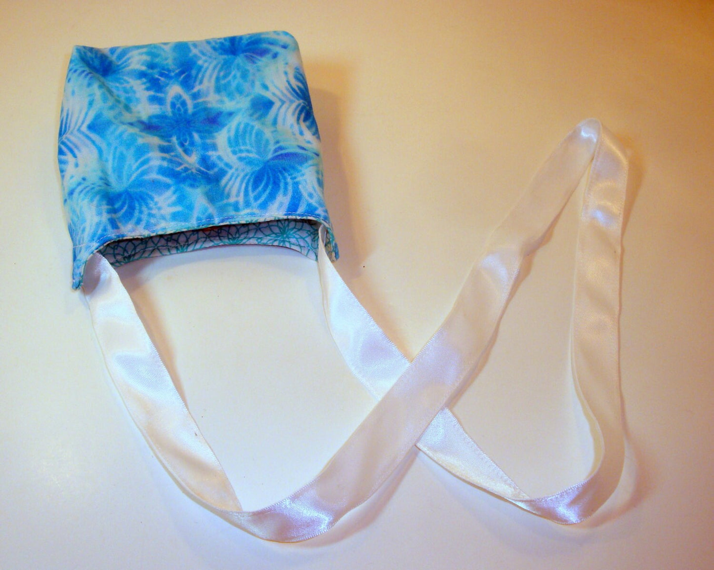 Blue Shoulder Bag / Purse with a Long Handle and a Snap