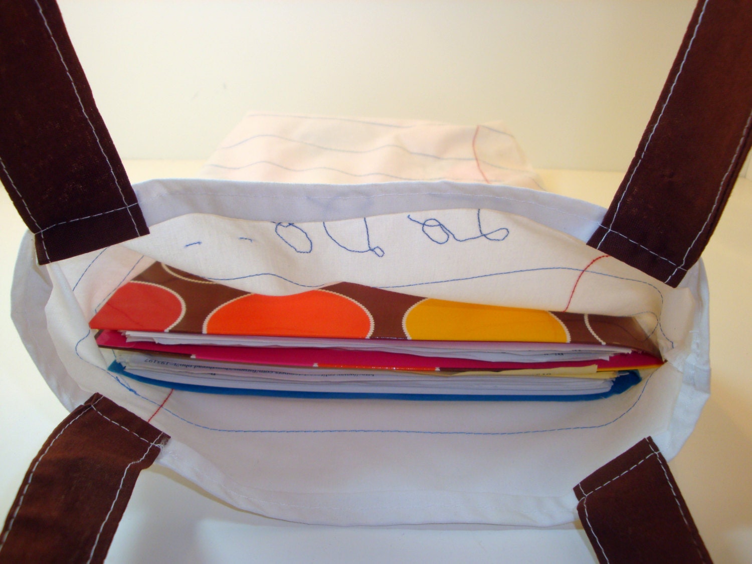Lined Note Book Paper Tote Bag- School Themed Bag